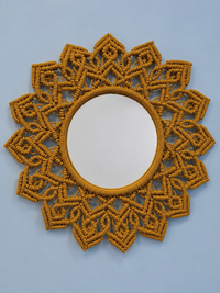 Sunflower Macrame Mirror