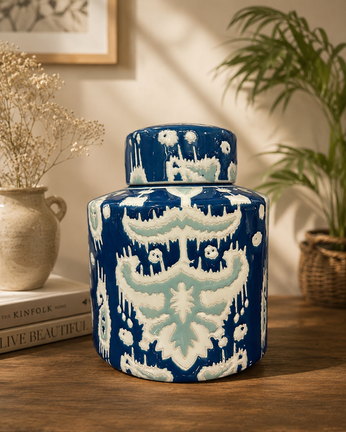 Azure Heritage Ceramic Jar