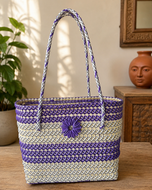 Handwoven Plastic Tote Bag ( Big)
