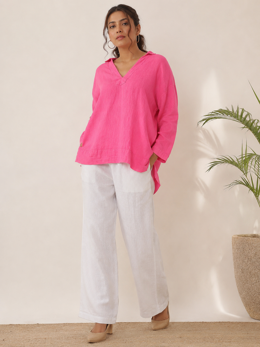 Pink Linen Top
