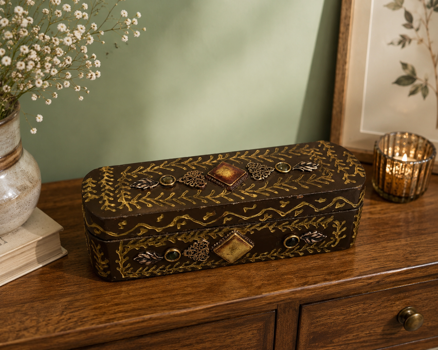 Heritage Velvet-Lined Keepsake Box