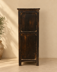 Teal And Orange Tibetan Mandala Wooden Storage Cabinet