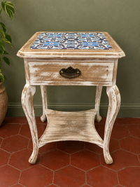 Distressed Table with Tile Detailing