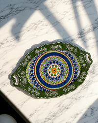Mandala Art Oval Tray | Turkish Crockery