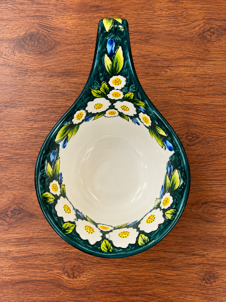 Green Floral Garden Loop Mug | Soup Mug
