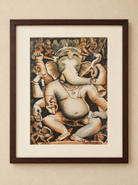 Ganesh Painting By Vinay Mhambre Print With Frame