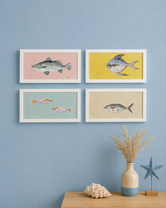 Fish Painting Set of 4 Frames