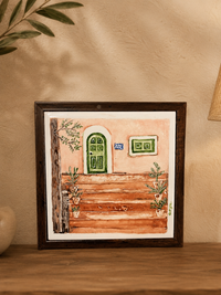 Goan Scenery Heritage Hand-Painted Tile Frame