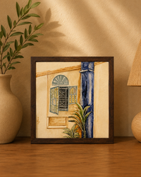 Goan Scenery Heritage Hand-Painted Tile Frame