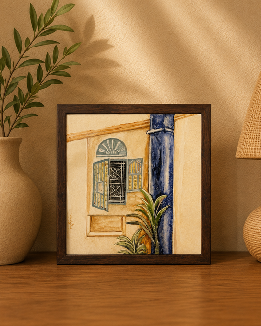 Goan Scenery Heritage Hand-Painted Tile Frame