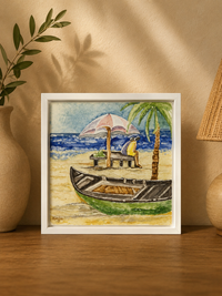 Goan Scenery Heritage Hand-Painted Tile Frame