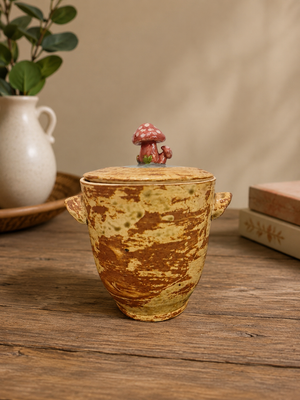 Mushroom Lid Ceramic Jar