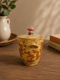 Mushroom Lid Ceramic Jar