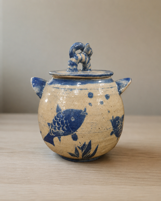 SeaThemed Jar with lid