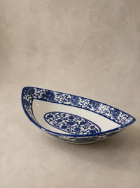 Oval Boat Shaped Ceramic Bowl