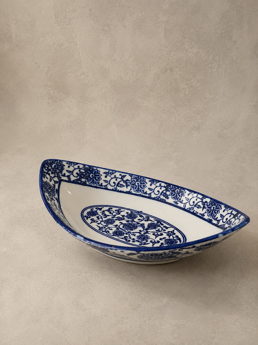 Oval Boat Shaped Ceramic Bowl