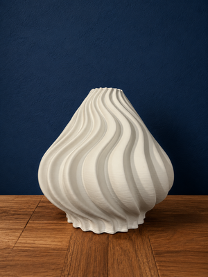 White Twisted Design Abstract Ceramic Vase