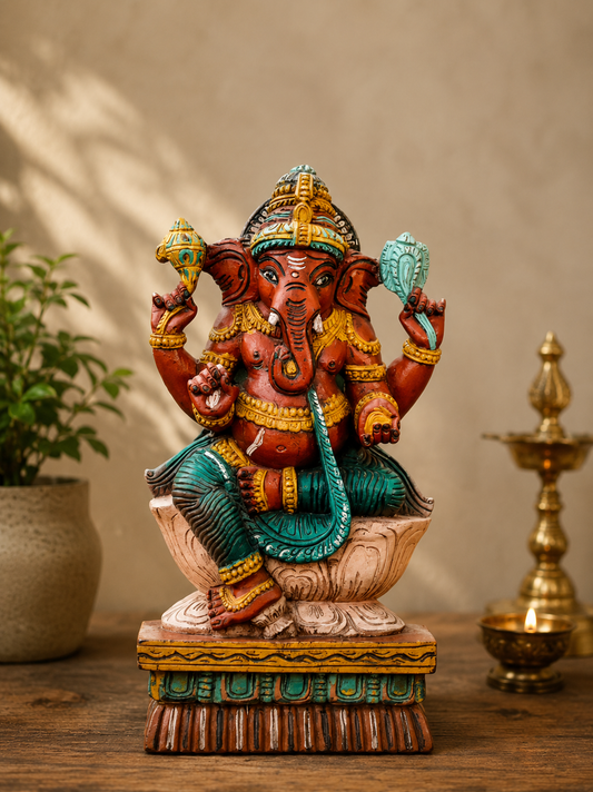 Wooden Decor Ganesh