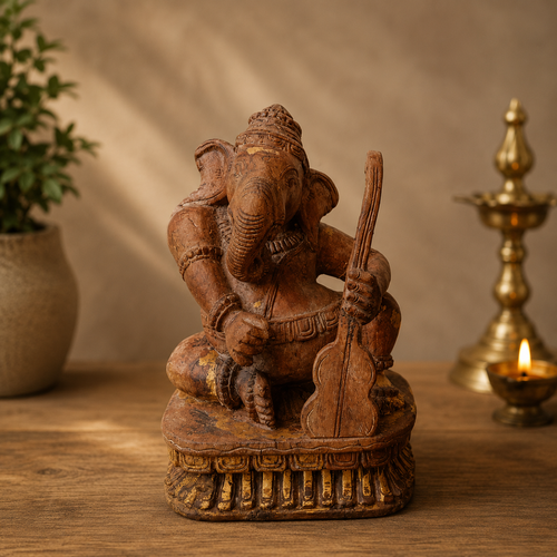 Antique Ganesh Wooden Idol Each