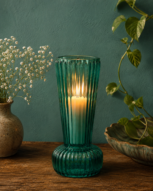 Ribbbed Votive Vase