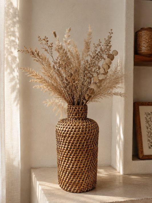Rustic Cane Bloom Vase