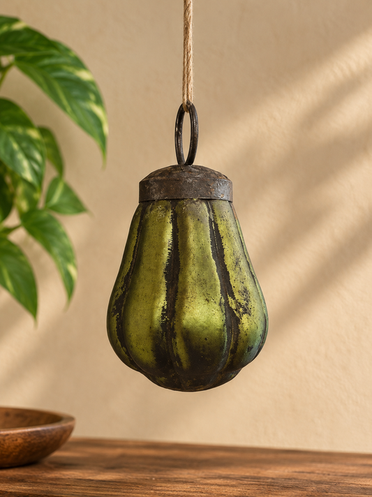 Rustic Green bauble Hanging Ornament