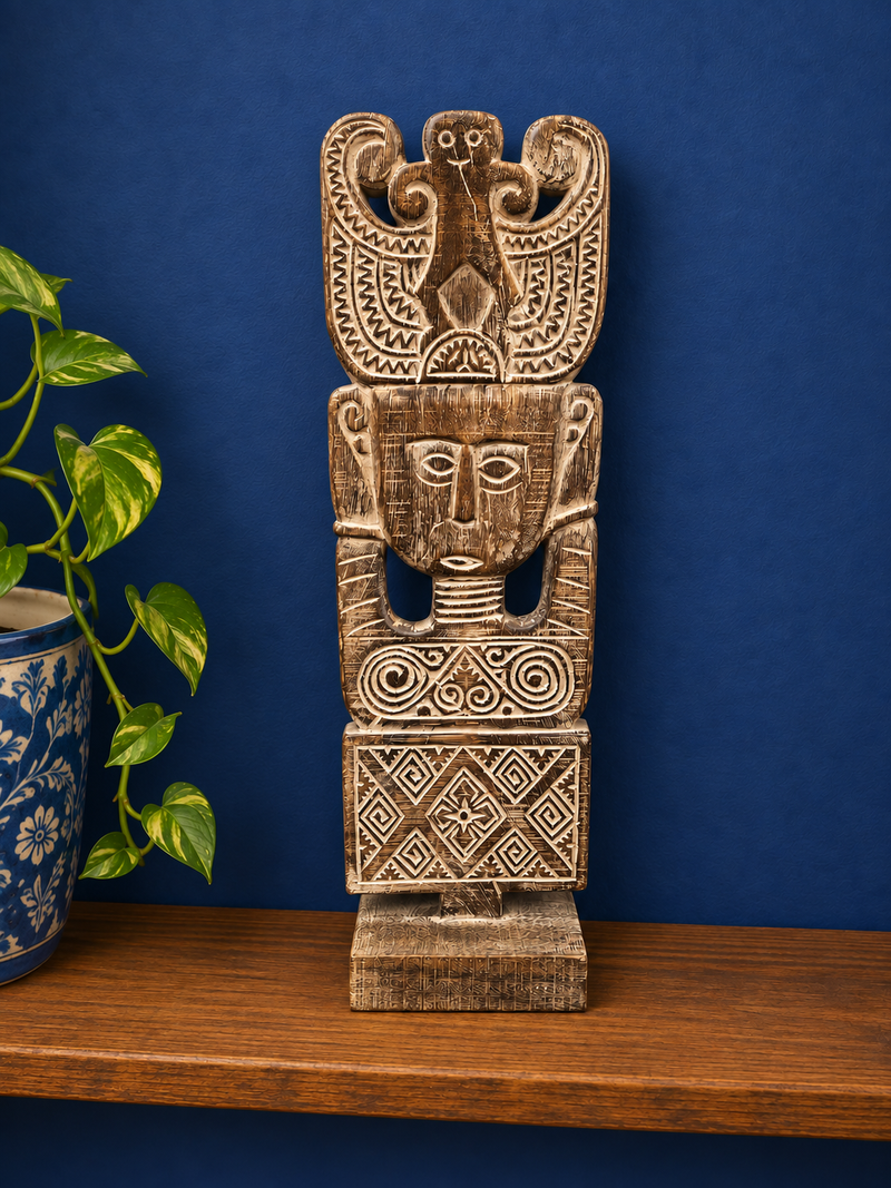 Wooden Carved Tribal Totem | Village Head Statue