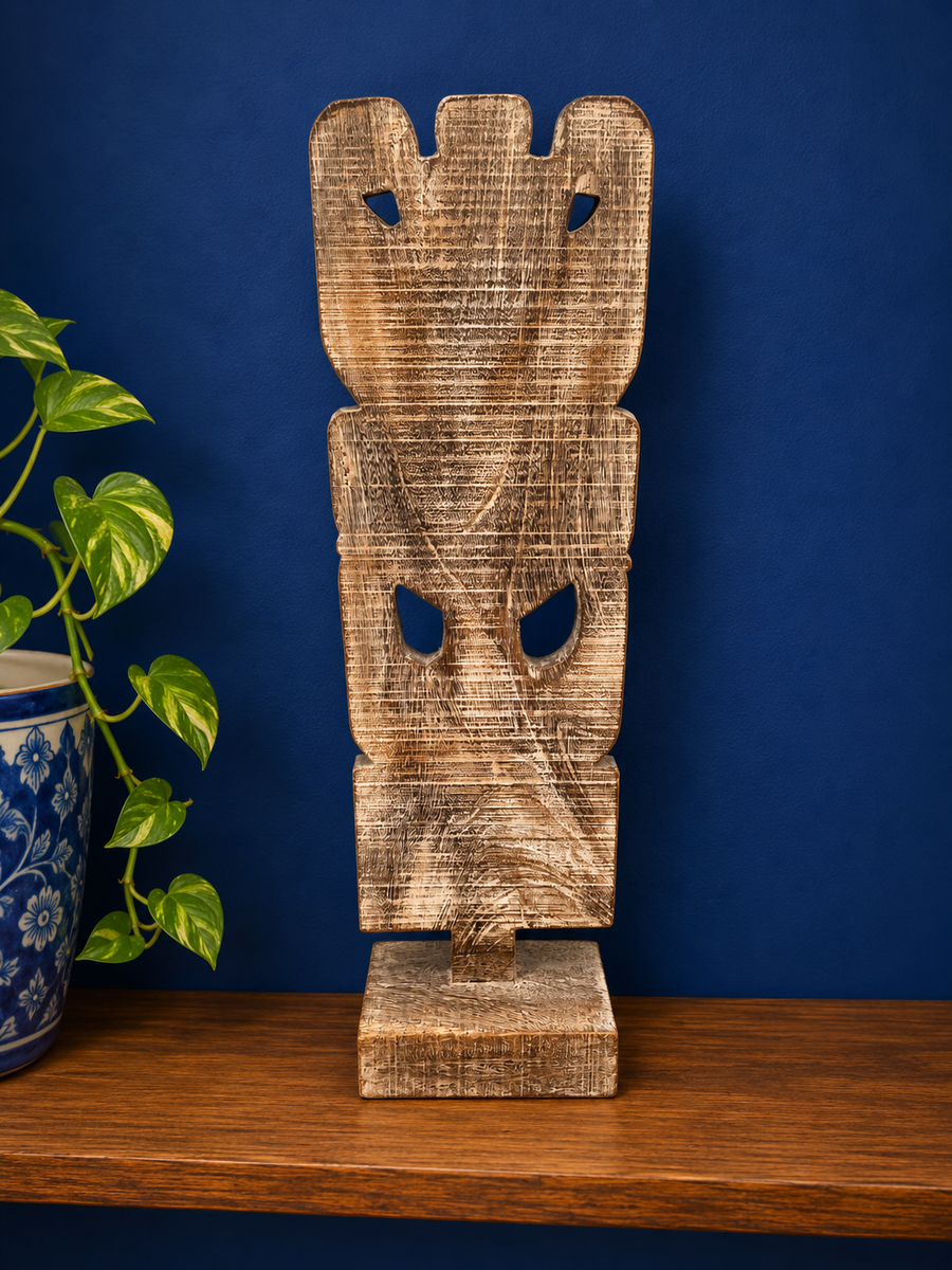 Wooden Carved Tribal Totem | Village Head Statue