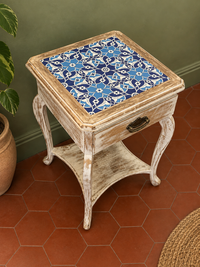 Distressed Table with Tile Detailing
