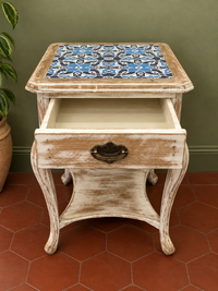 Distressed Table with Tile Detailing