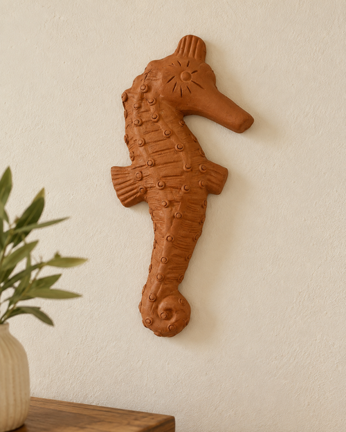 Terracotta Sea Horse Wall Hanging