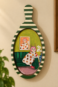 Handpainted Fancy Animal On Wooden Paddle Wall Hanging