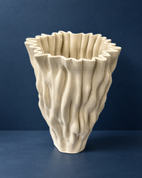 Abstract Sculptural White Ivory Vase