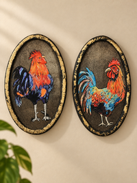 Hand-Painted Acrylic Rooster Wall Hanging Plaque (each)