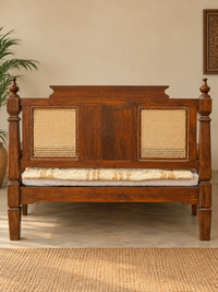 Cane Woven Wooden Bed