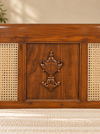 Cane Woven Wooden Bed