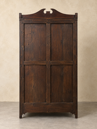 Mahogany Vitrine/ Glass Cabinet Cupboard With White Crane Painting And Light Strip