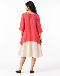 Coral and Cream Layered Dress
