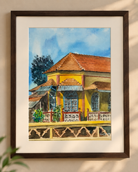 Portuguese-Goan House Original Paiting by Vinay Mhambre In Frame
