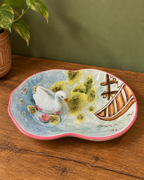 3D Ceramic Swan Bowl | Platter