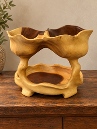 Two Tone Double-Tier Wooden Display Rack
