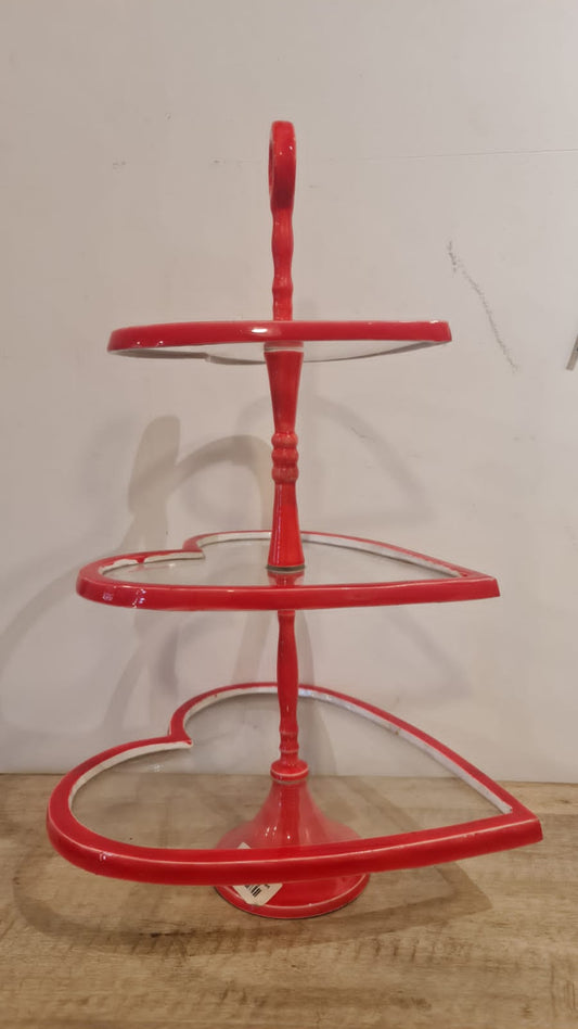 CAKE STAND 3 TIER HEART