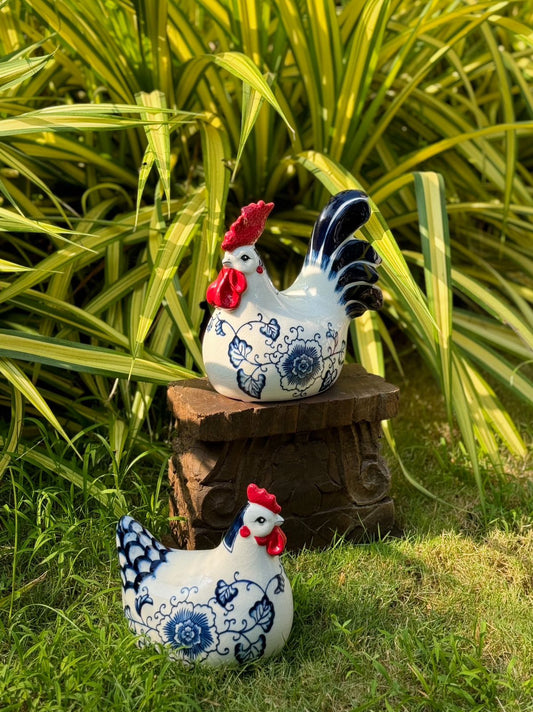 Pair of Ceramic Rooster