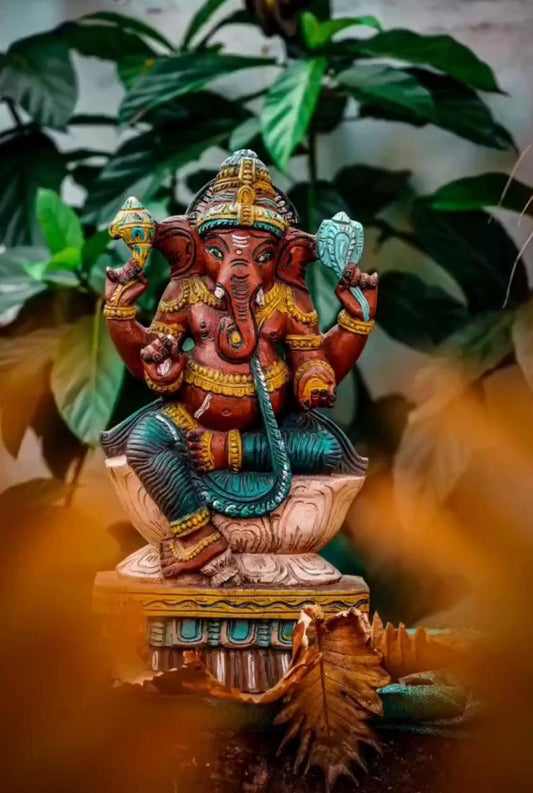 wooden decor ganesh