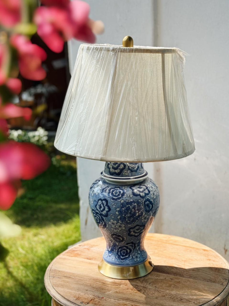 Blue Pottery Jar With Lamp