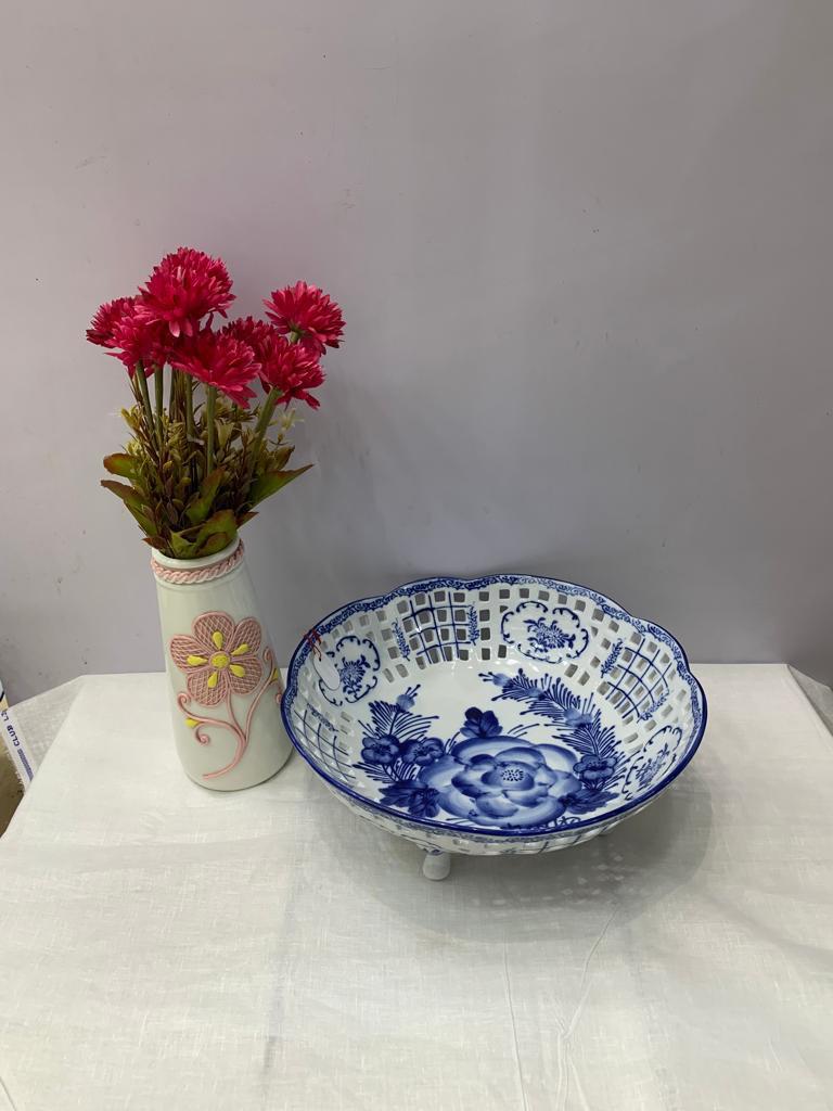 Round Bowl Blue Pottery