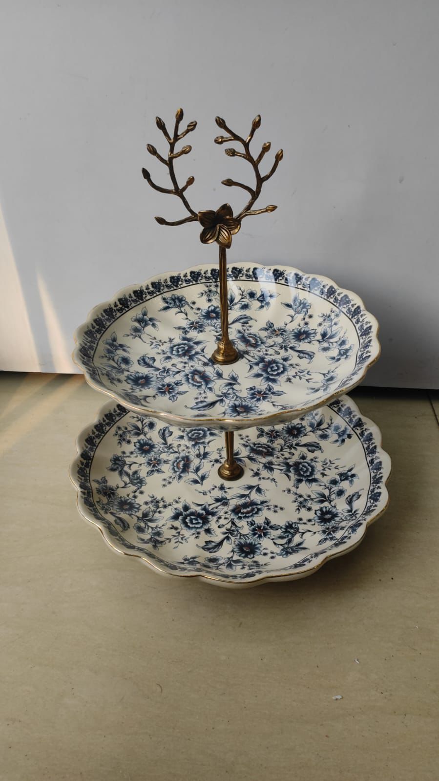 Blue Pottery Cake Stand