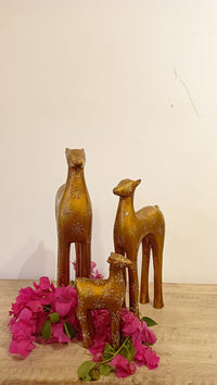 WOODEN DEER SET OF 3