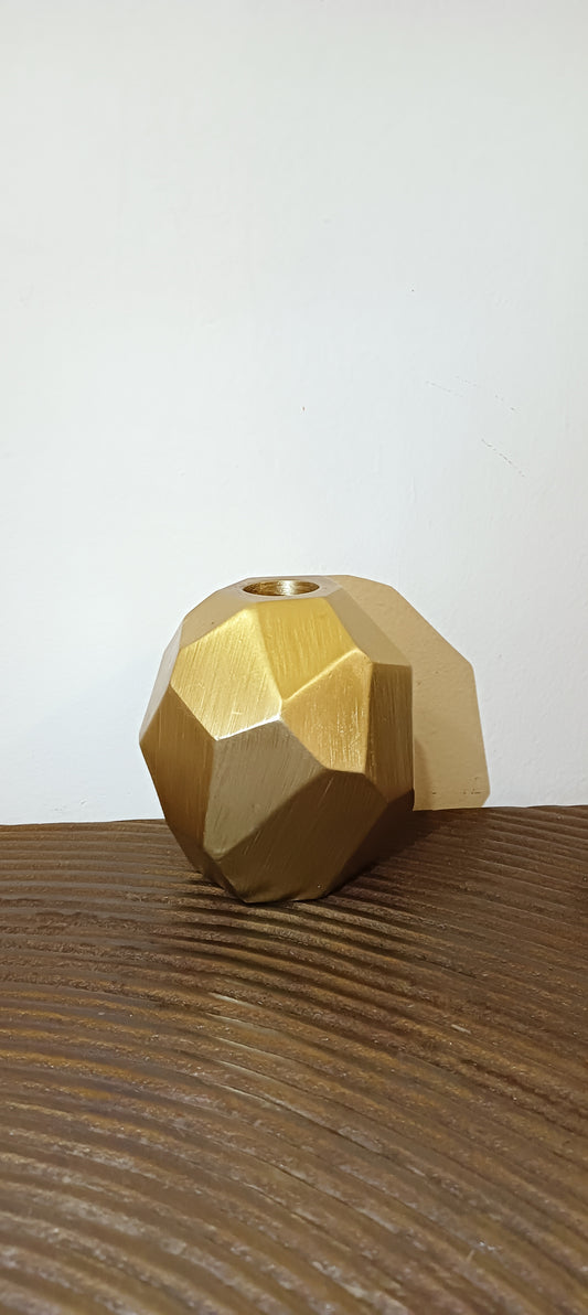 Golden Cubic Small Candle Stand