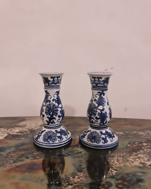 Blue Pottery Medium Candle Stand Each